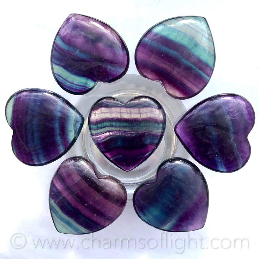 Fluorite Gemstone Heart